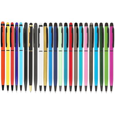 İnce Metal Touchpen Çevirmeli Tükenmez Kalem