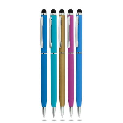 İnce Metal Touchpen Rubber Tükenmez Kalem