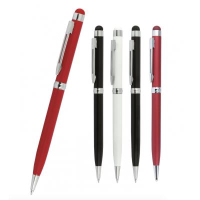 İnce Metal Touchpen Çevirmeli Tükenmez Kalem